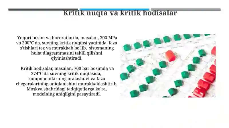 Yuqori bosim va haroratdagi ko'p komponentli tizimlarning holat diagrammalarini talqin qilish usullari 3