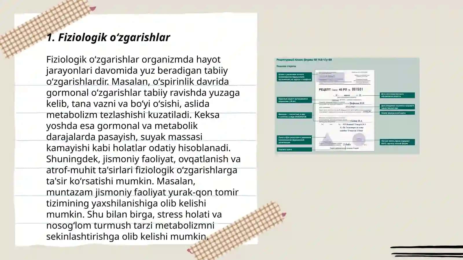 Fiziologik oʻzgarishlar 3