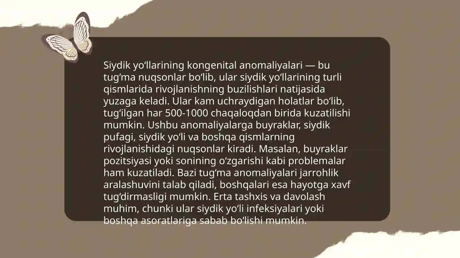 Siydik ayiruv a'zolarining rivojlanish nuqsonlari 3