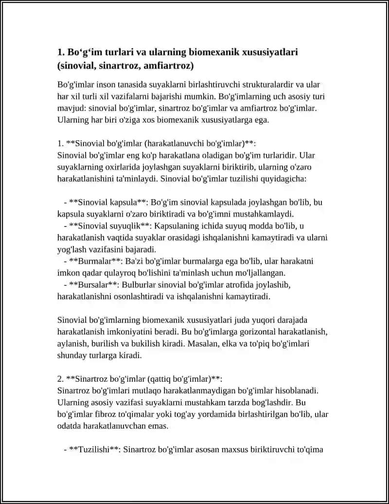 BOʻGʻIMLARNING BIOMEXANIKASI.BIRLASHMALARNING RENGENANATOMIYASI 3