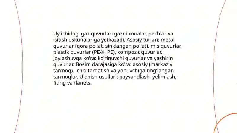 Uy ichidagi gaz quvurlari 3