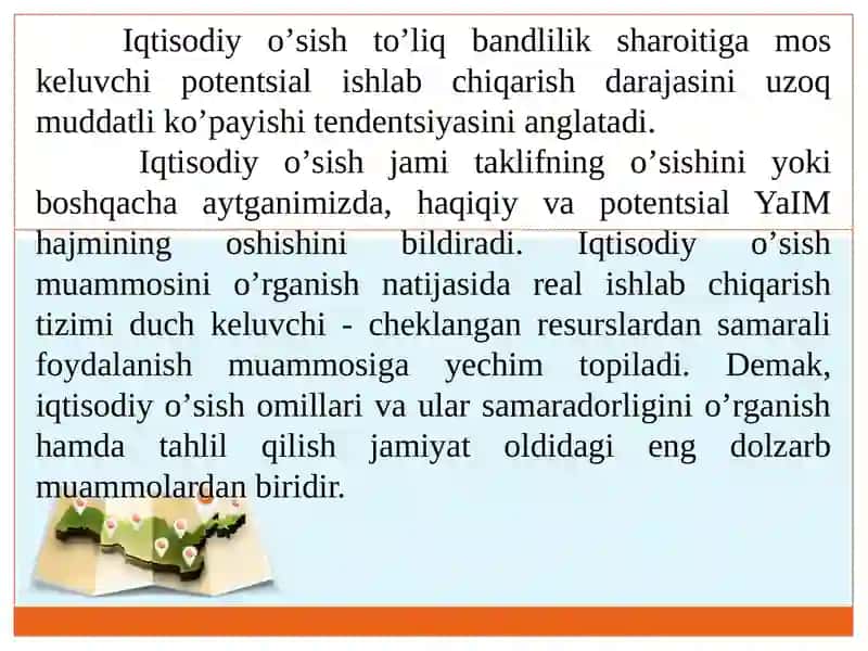 Iqtisodiy oʼsishning umumiy tavsifi va modellari 3