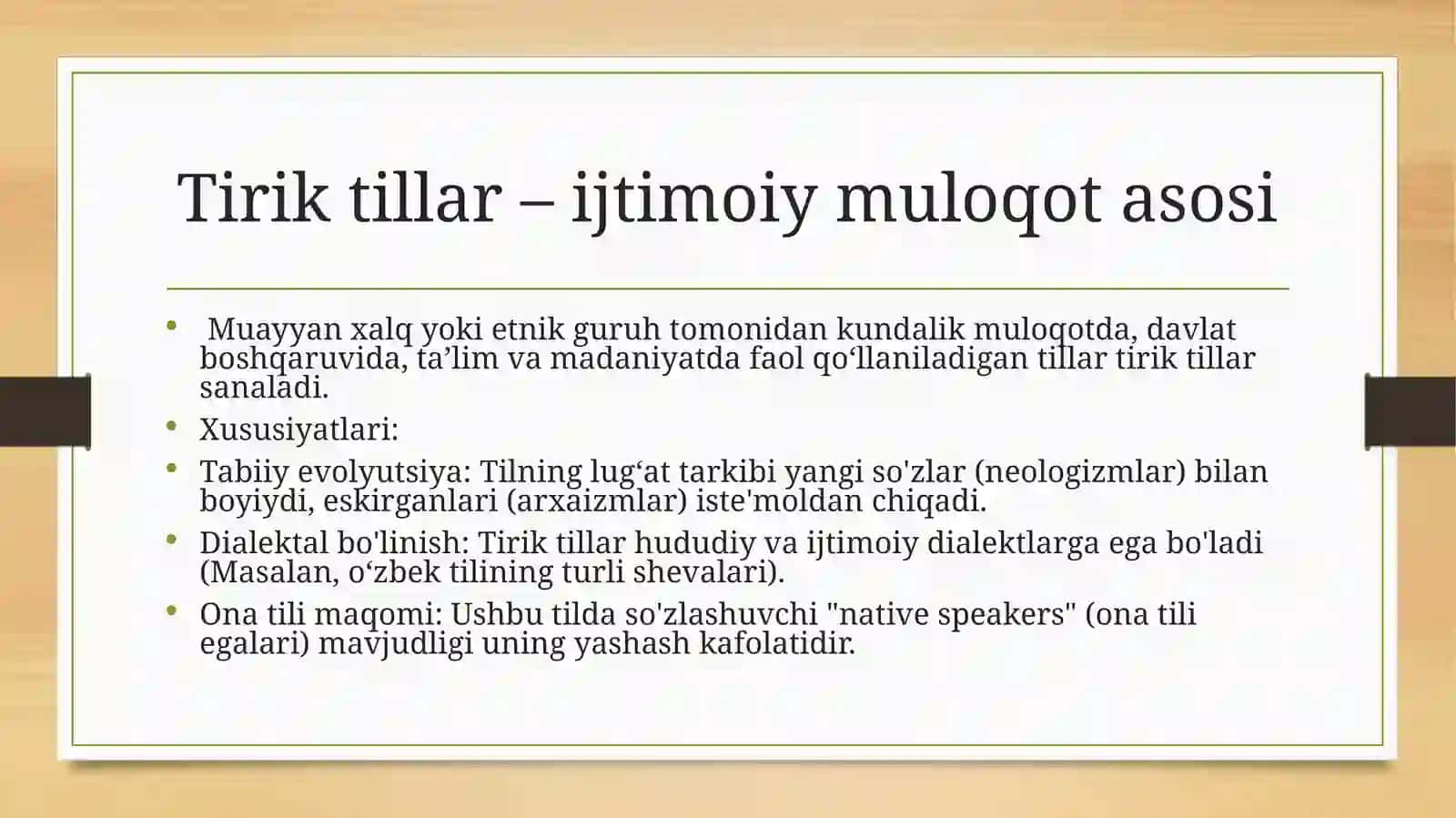 Tirik va o‘lik tillar 3