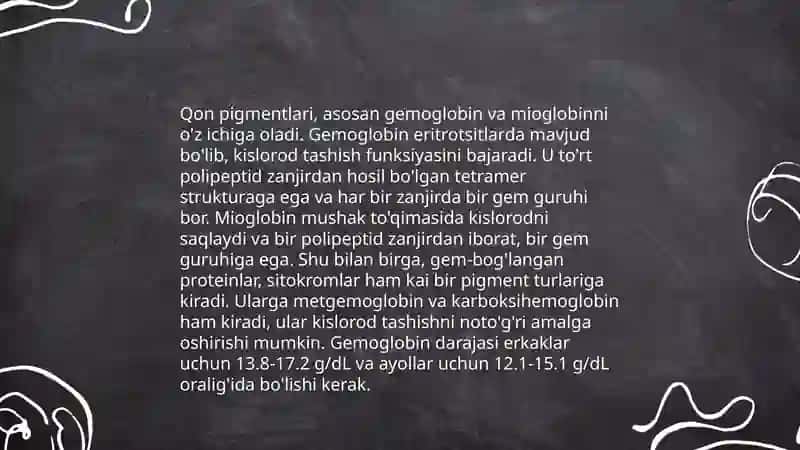 Organizmning ekstravazal suyuqliklar.Qon pigmentlari 3