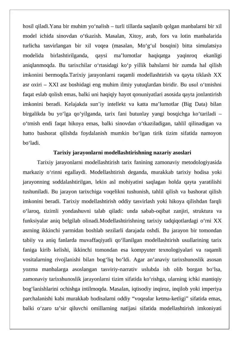Tarixiy jarayonlarni modellashtirish va qayta tiklash 3