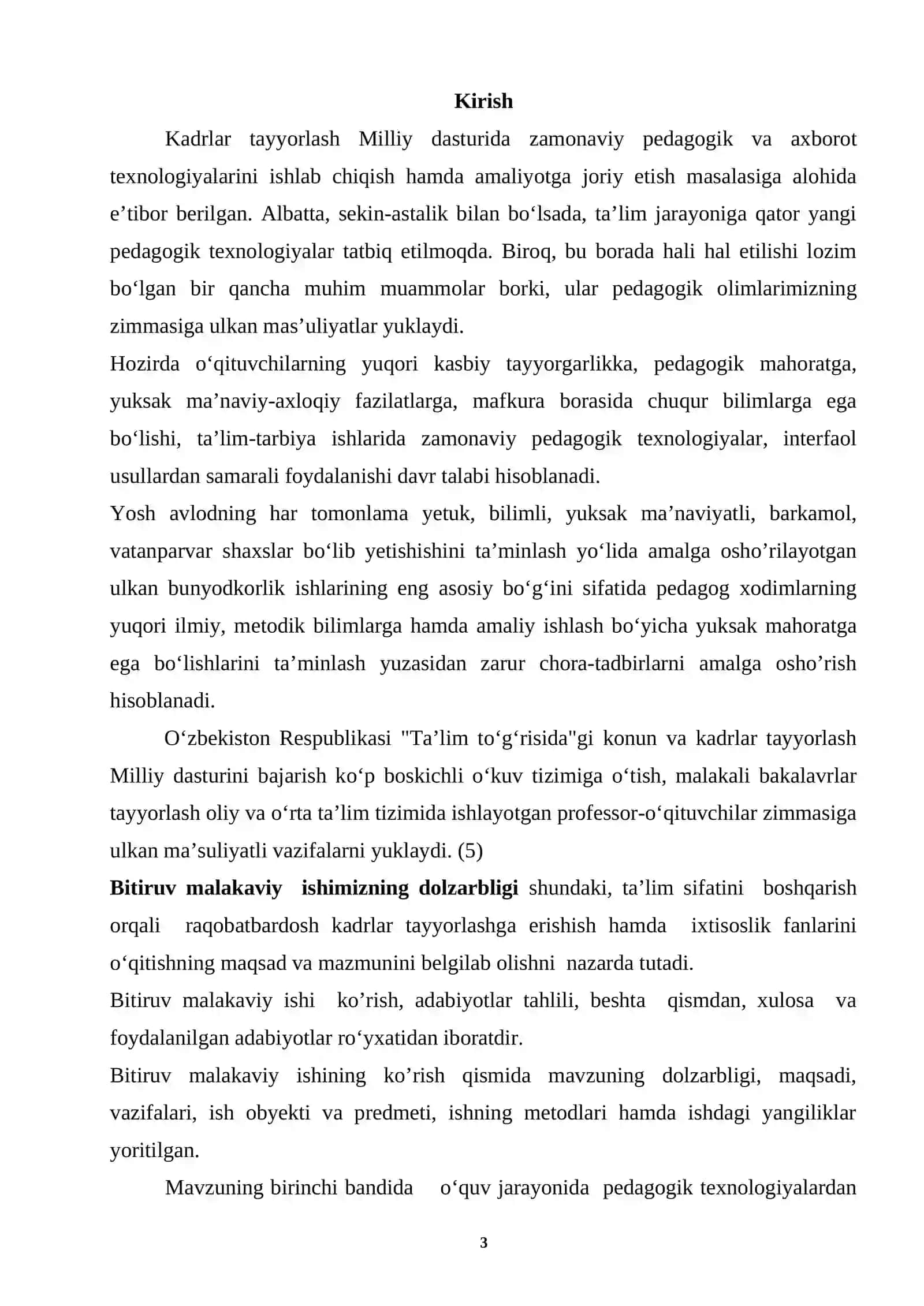 Ixtisoslik o’quv fanlarini yangi pedagogik texnologiyalar asosida o’qitish 3