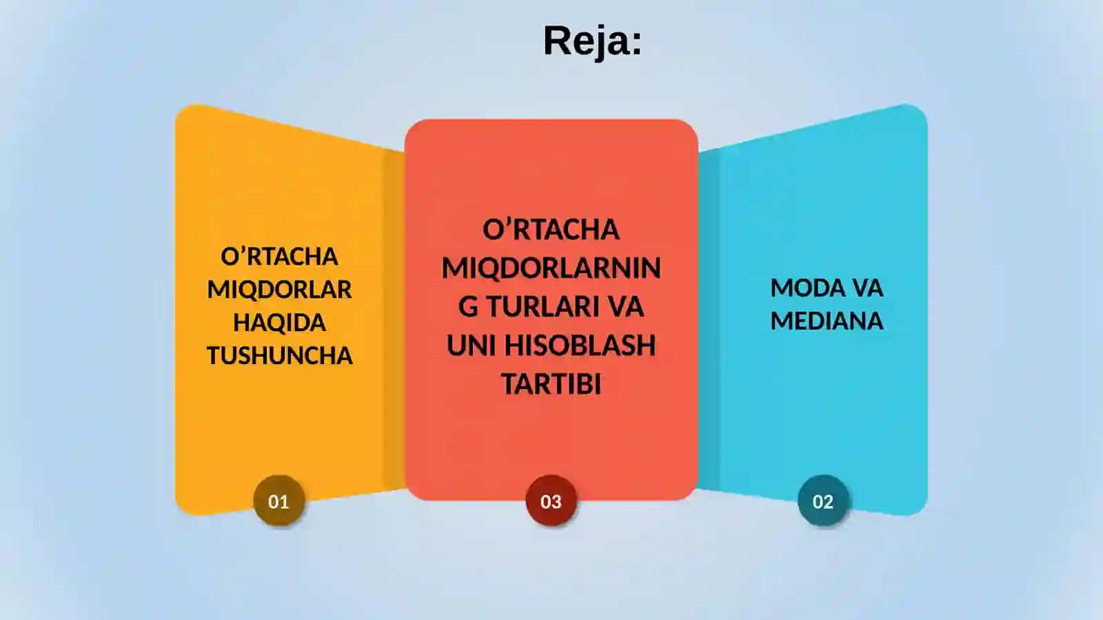 O’RTACHA MIQDORLARNING TURLARI VA UNI HISOBLASH TARTIBI 3