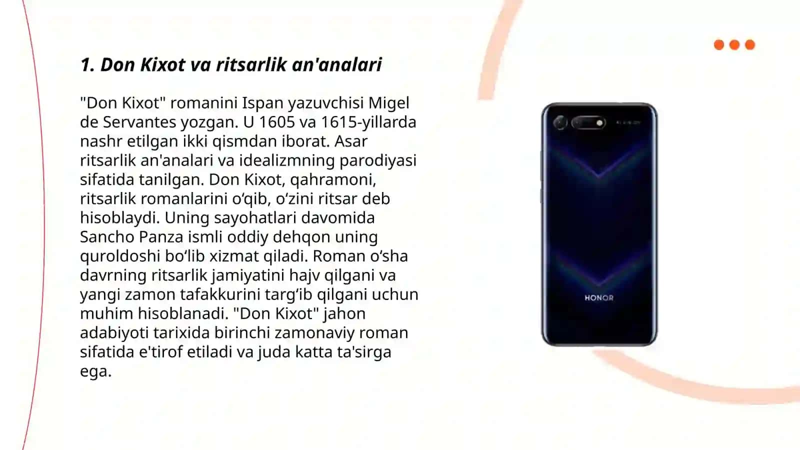 Don Kixot asarida an'ana va novatorlik 3