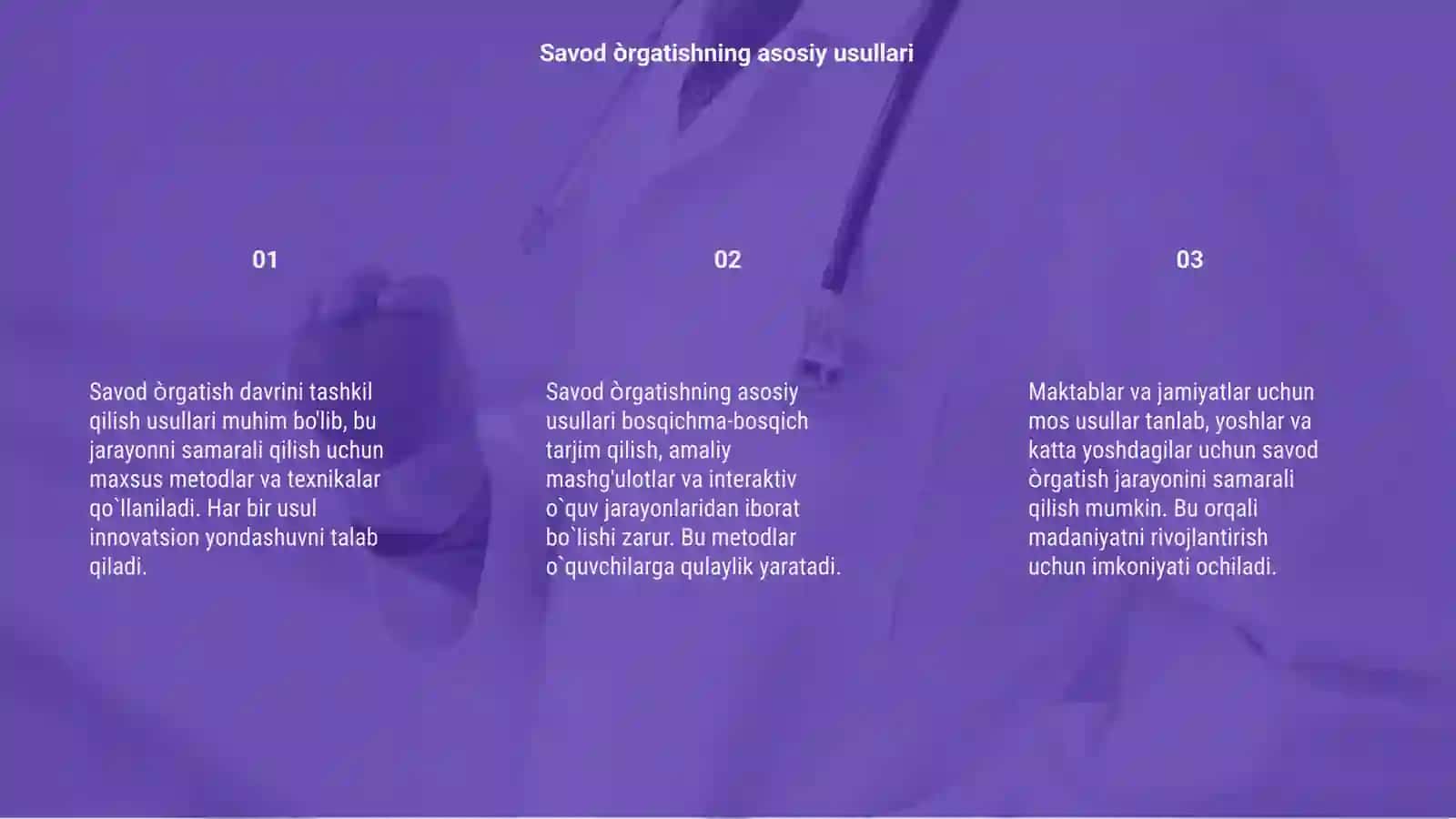 Savod òrgatish davrini tashkil qilish usullari 3