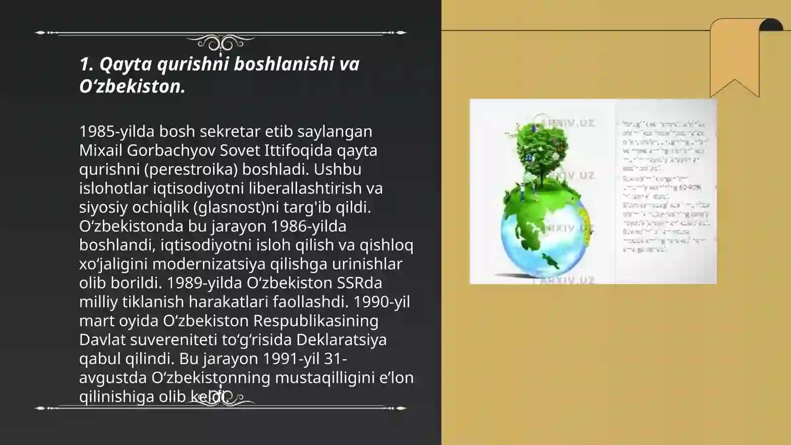 Qayta qurish siyosatining O'zbekistonga ta'siri 3