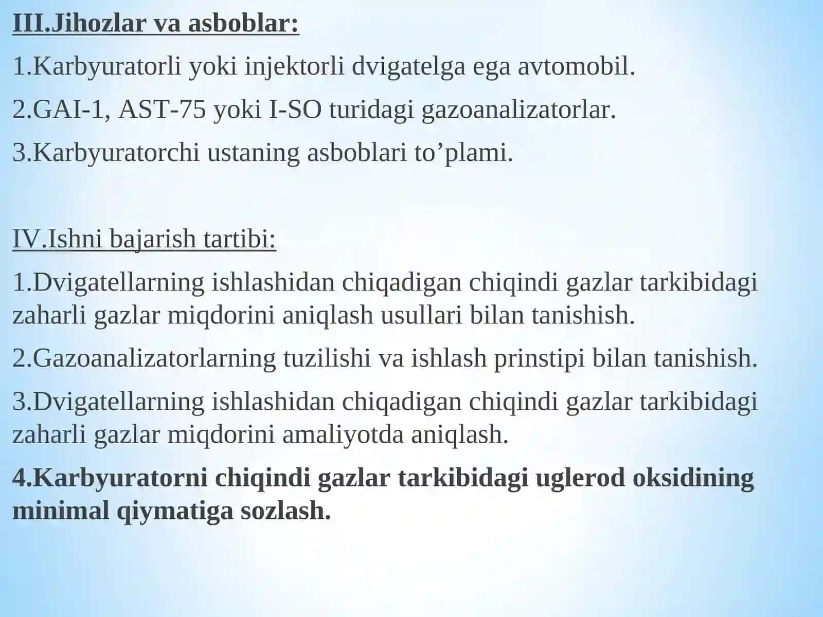 Avtomobil dvigateli ishlab chiqarish laboratoriyasi 3