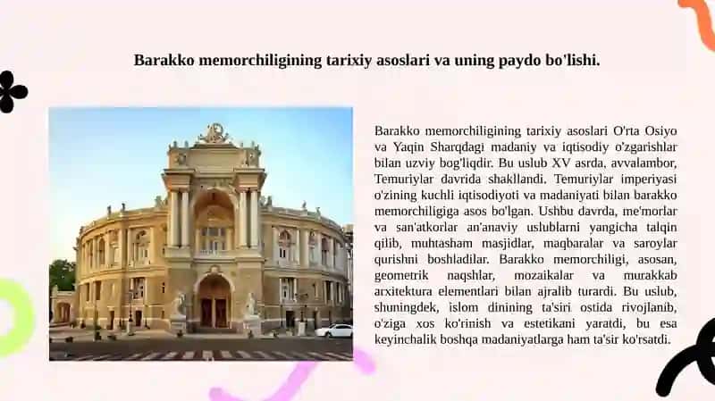 Barakko memorchiligining shakllanishi va rivojlanishi. 3