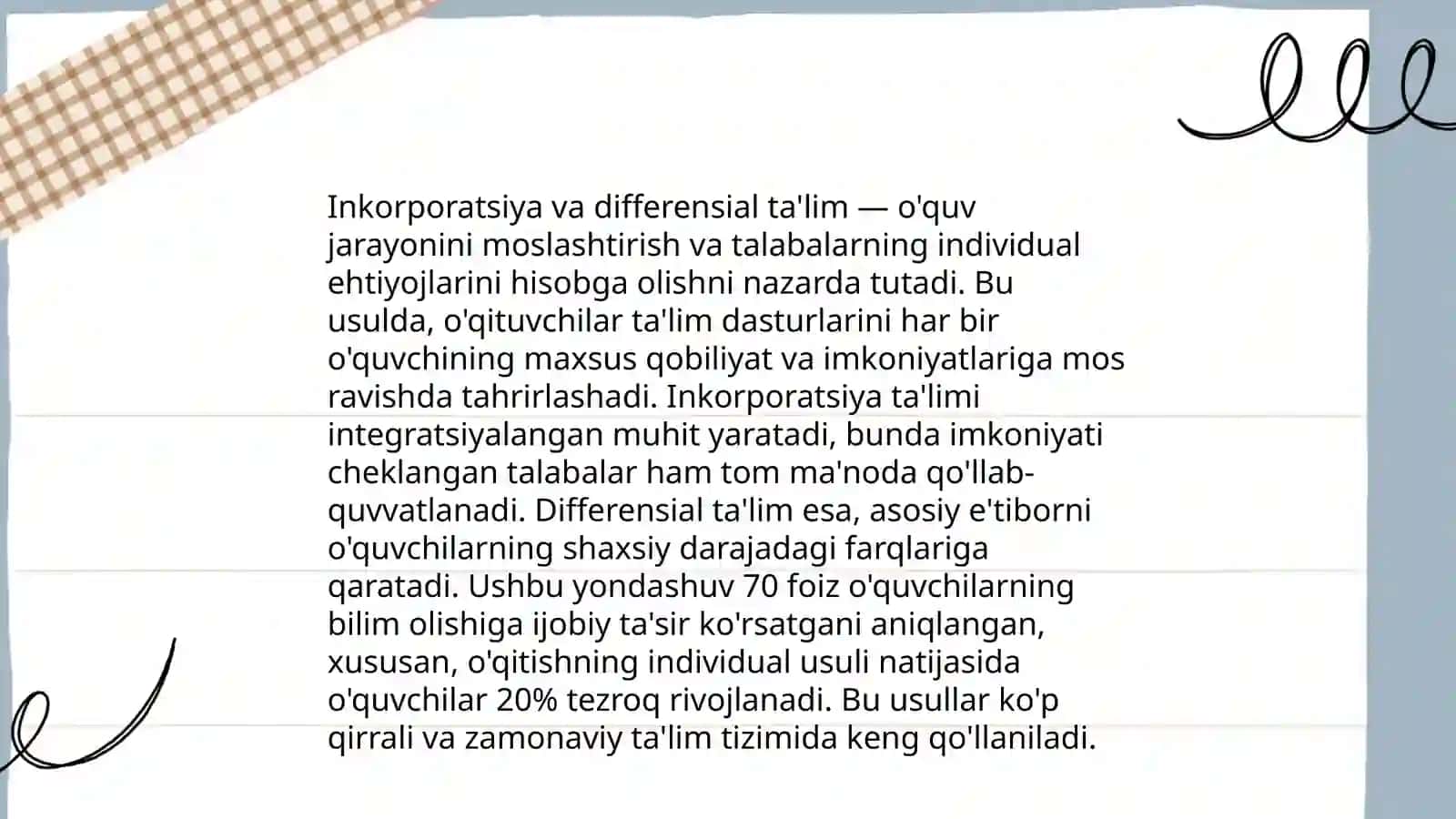 Inkorporatsiya va Differensial Ta'lim 3