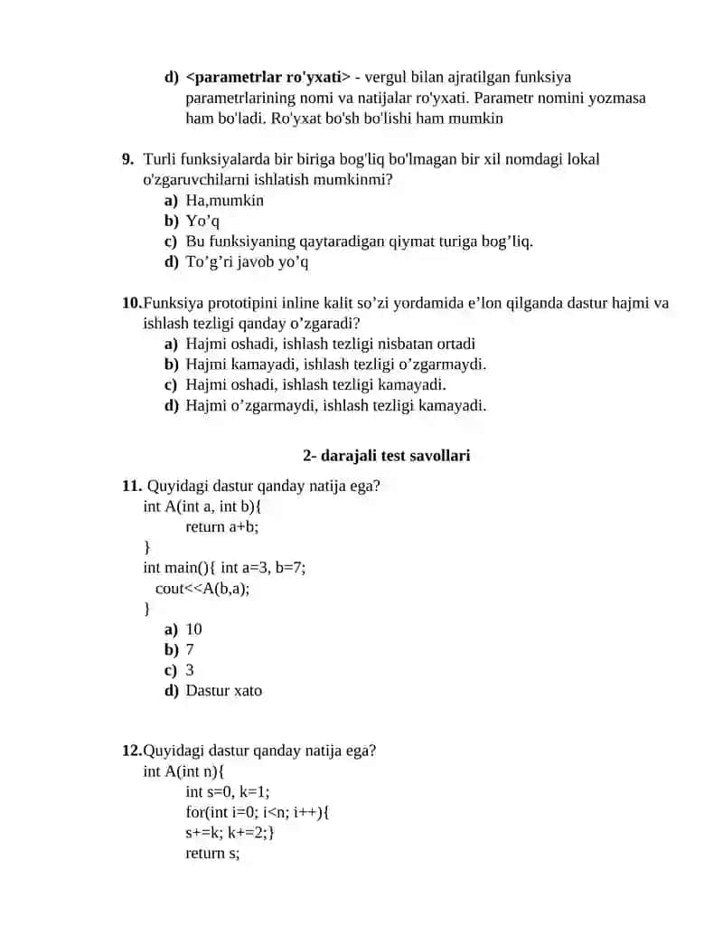 5-mavzu bo’yicha test savollari 3