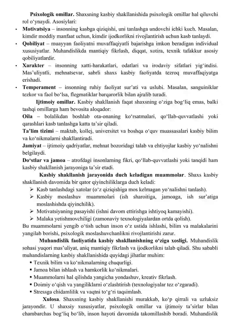 Shaxs psixologiyasi va kasbiy shakllanish 3