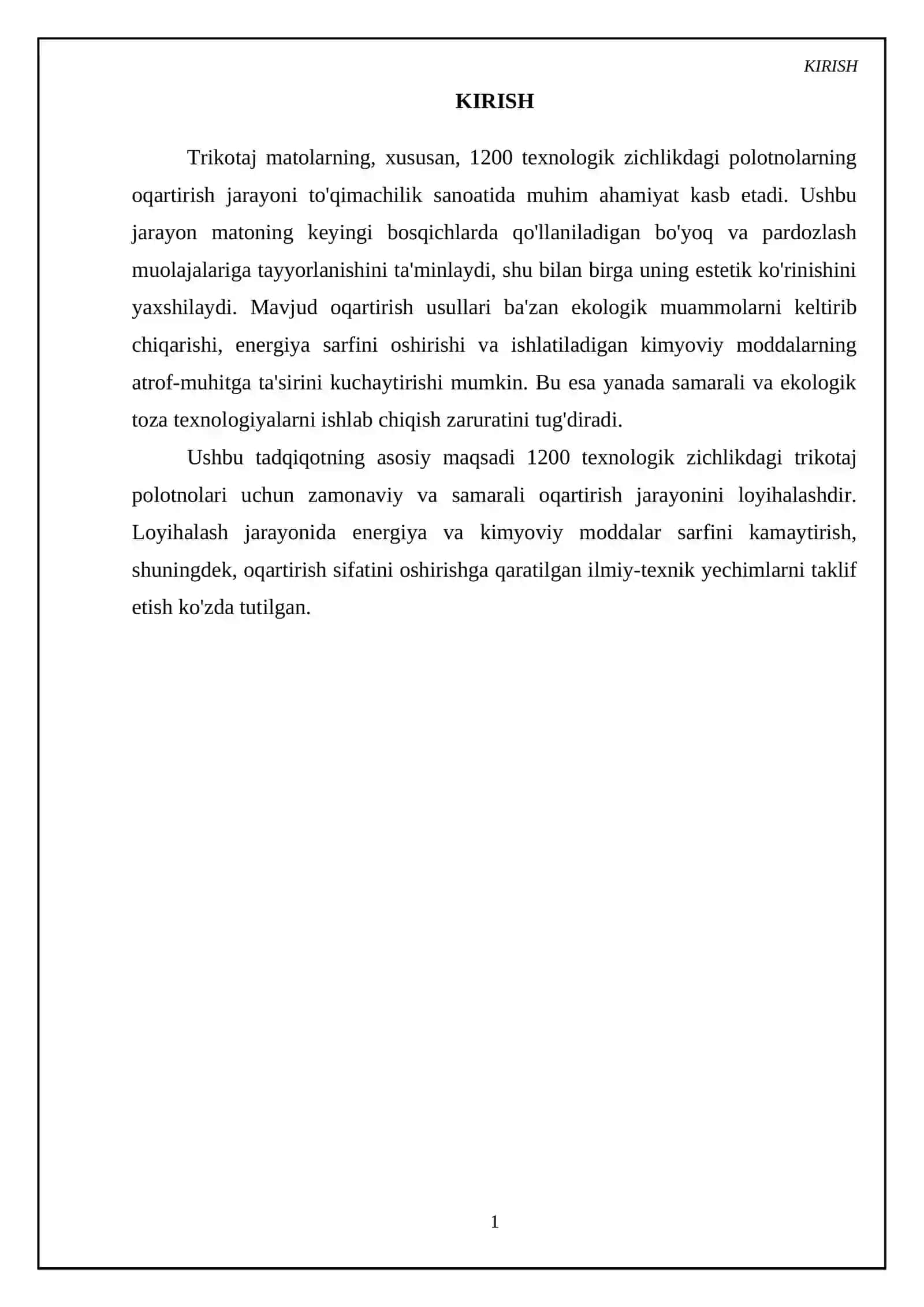 1200 to a trikotaj polotnolarini oqartirish jarayonini loyihalash 3
