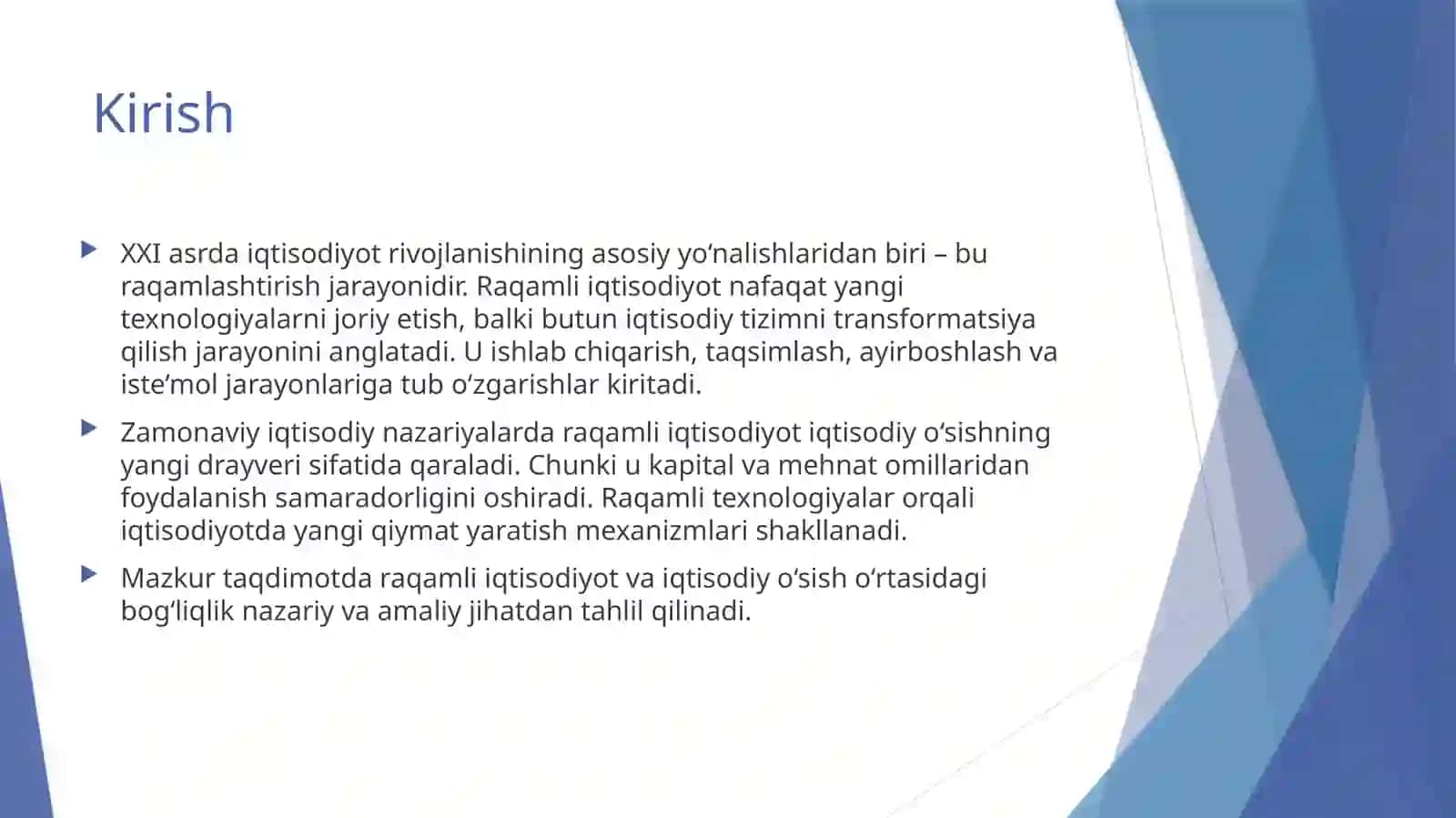Raqamli iqtisodiyot va iqtisodiy o‘sish o‘rtasidagi o‘zaro bog‘liqlikni baholash 3