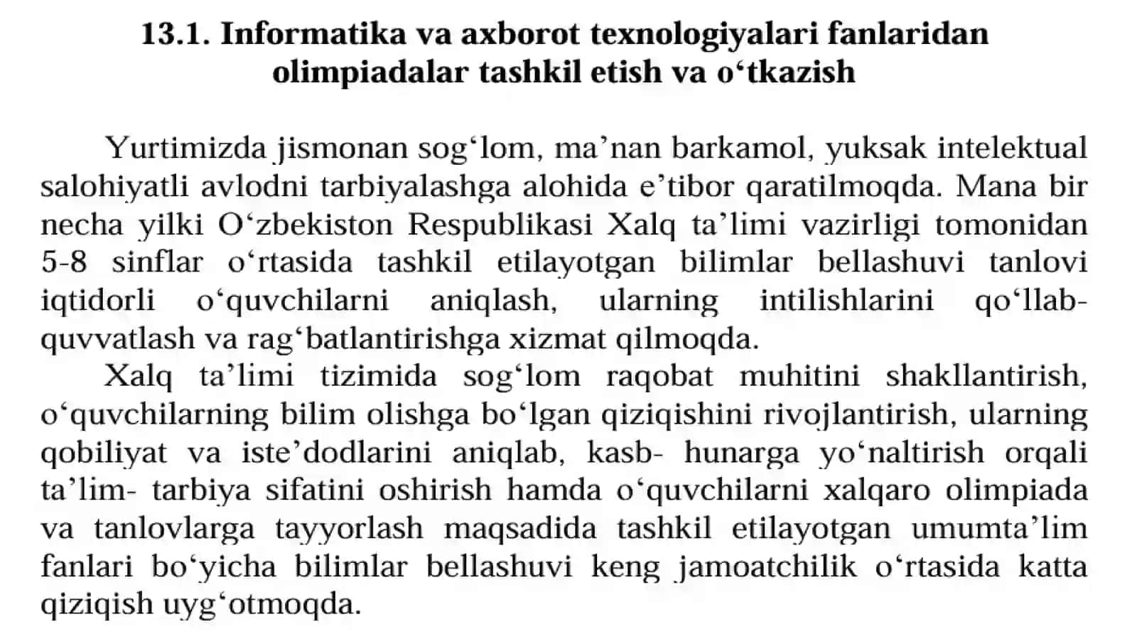 Informatika va axborot texnologiyalari fanlaridan olimpiadalar o‘tkazish 3