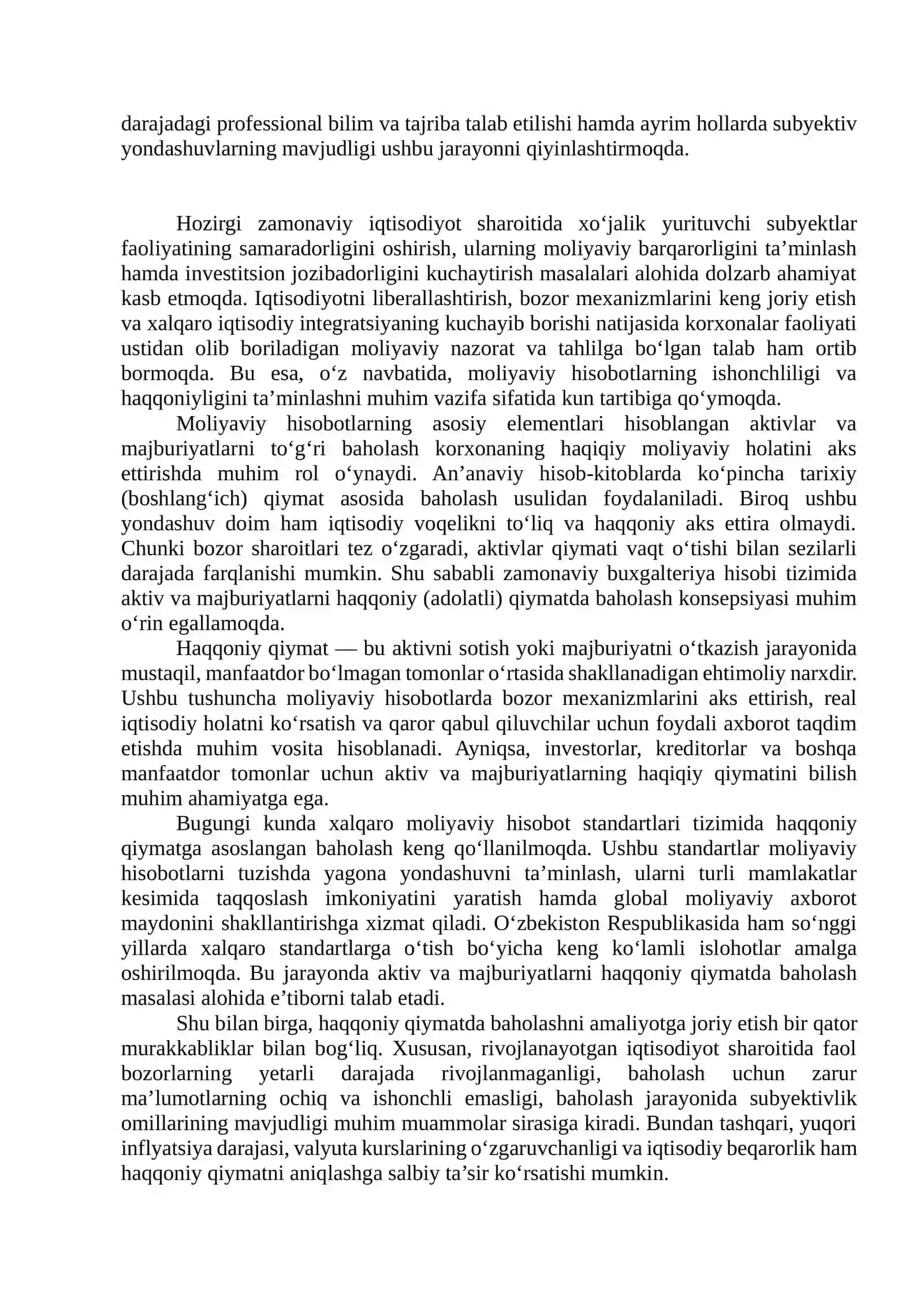Aktiv va majburiyatlarni haqqoniy qiymatda baholashning nazariy va amaliy muammolari 3