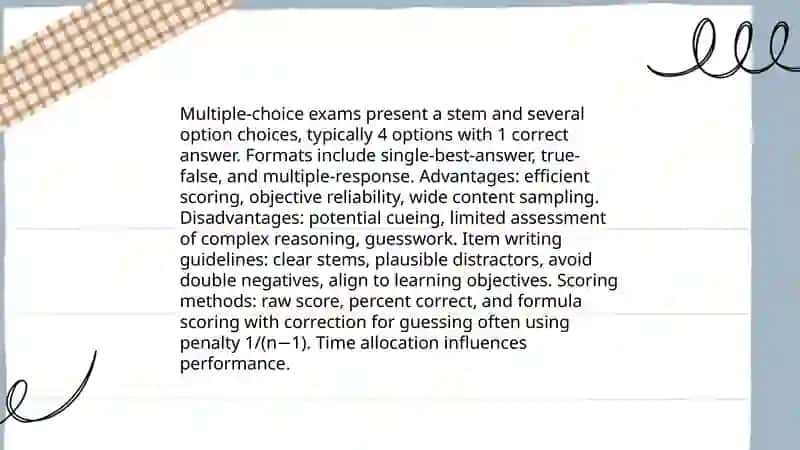 Types of exams and tests 3