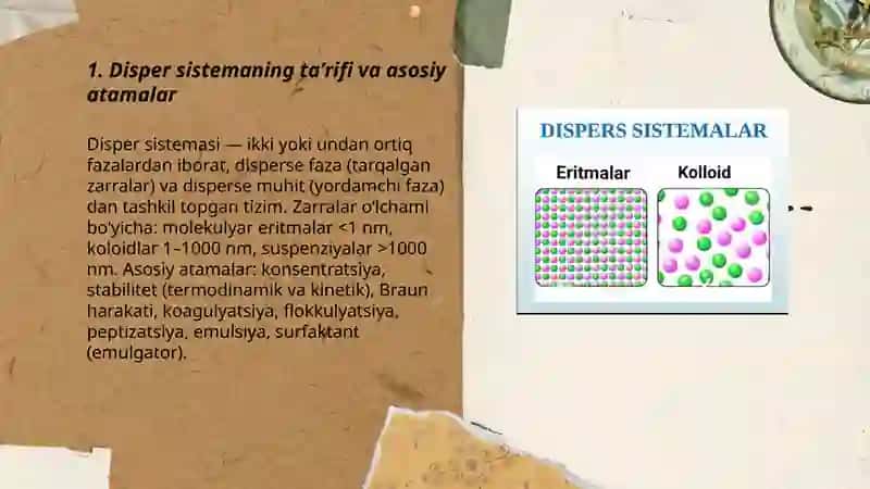 Disper sistemalar va ularning turlari. Disper sistemalar dori vositalari 3