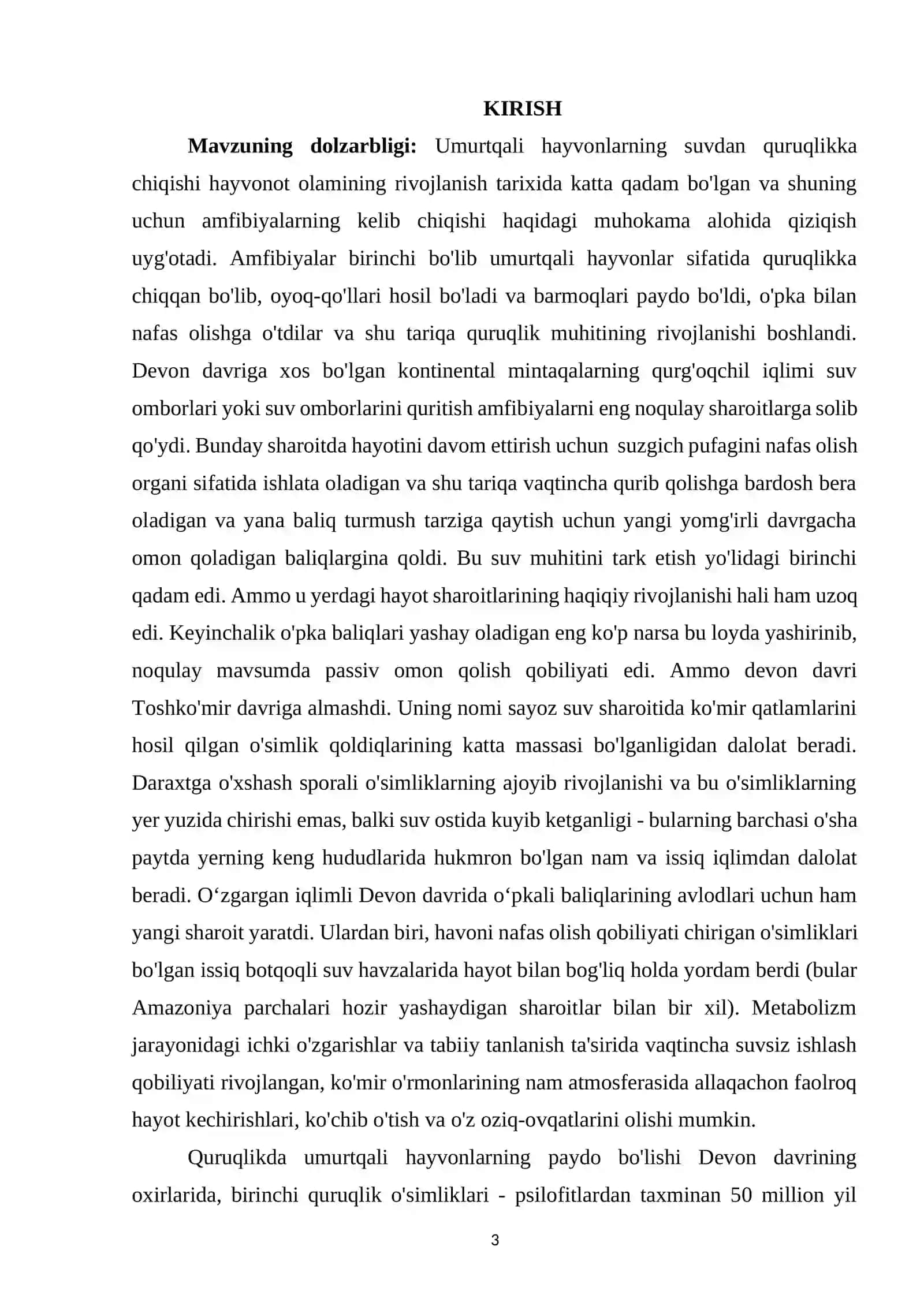 Suvda hamda quruqlikda yashovchilarning quruqlikka chiqish sabablari va moslanish xususiyatlari 3