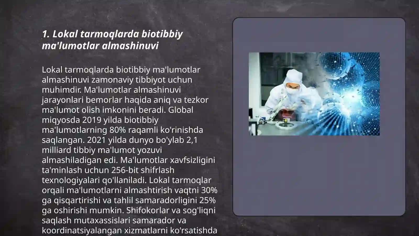 Tibbiy-biologik tadqiqotlarda lokal va (yoki) global tarmoqlarda ishlash 3