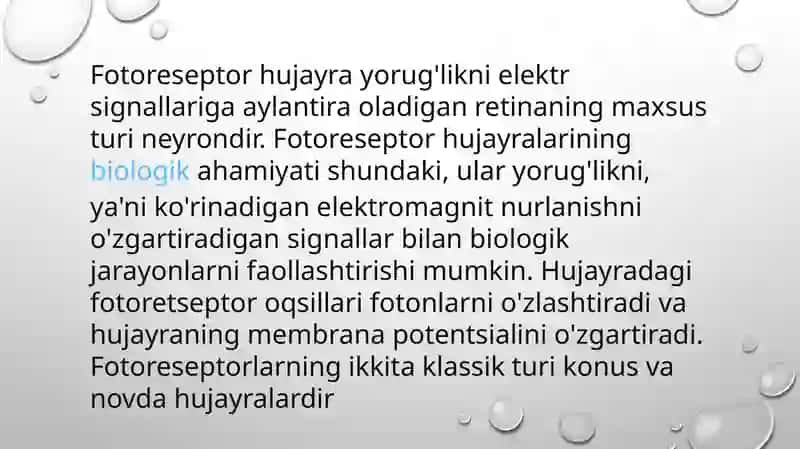 Fotoretseptsıya körısh hujayralarınıng tuzıshı 3