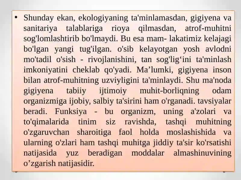 Yoshfiziologiyasi va gigiyena predmeti 3