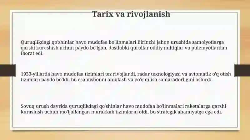 Quruqlikdagi qo‘shinlar havo hujumidan mudofaa bolinmalari 3