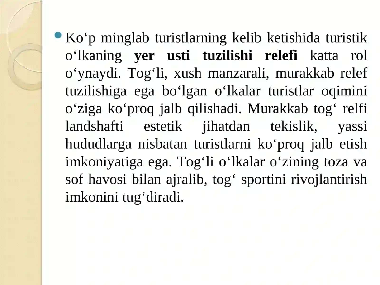 Xalqaro turizmning rivojlanishiga ta’sir еtuvchi omillar 3