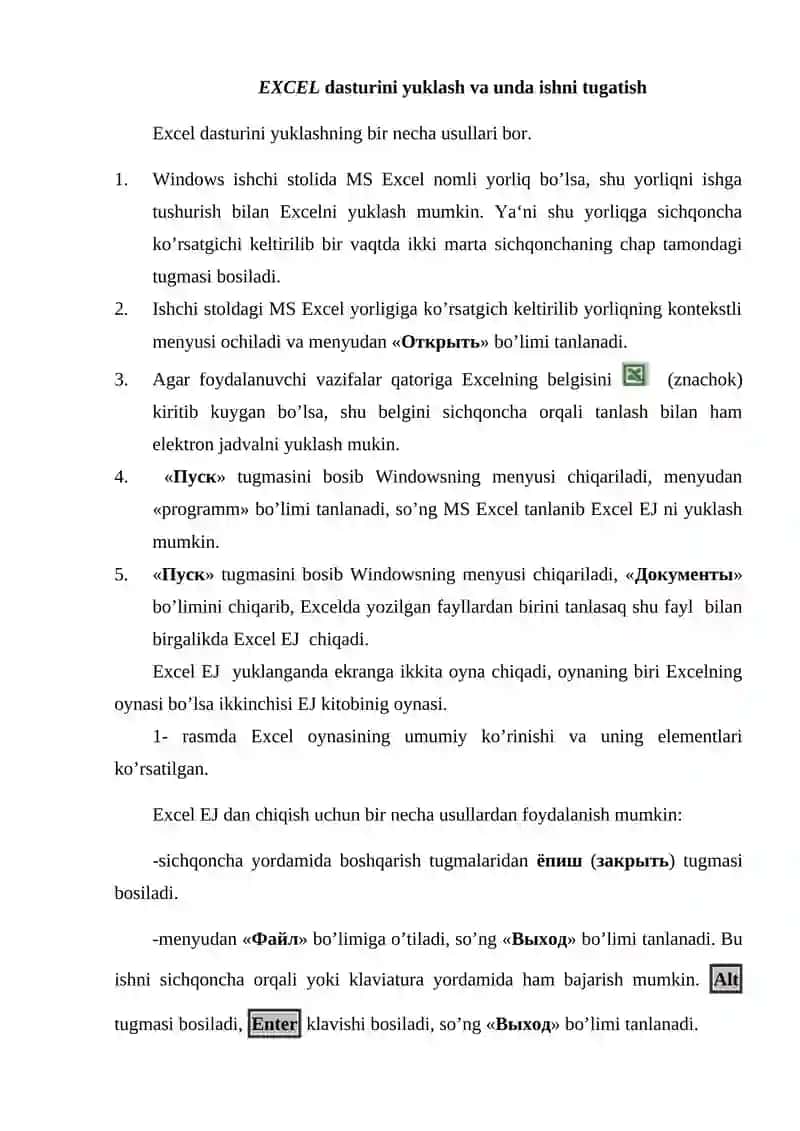 Excel elektron jadvali va uning imkoniyatlari 3