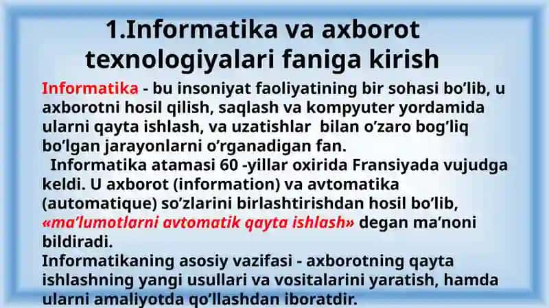 Informatika faniga kirish 3