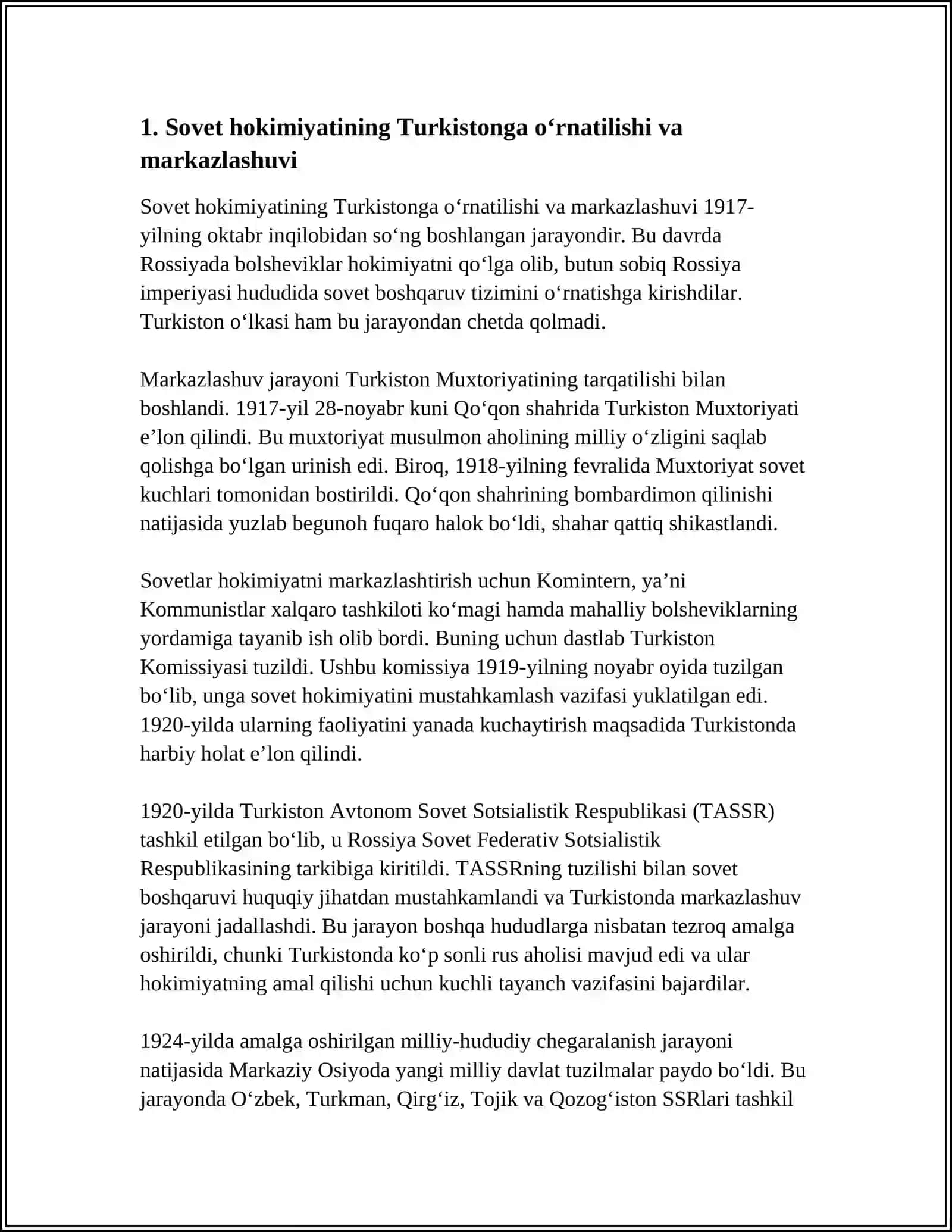 TURKISTONDA SOVET BOSHQARUV TIZIMINING MUSTAHKAMLANISHI 3