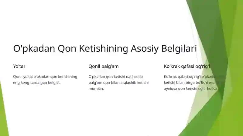 O'pkadan Qon Ketishi 3