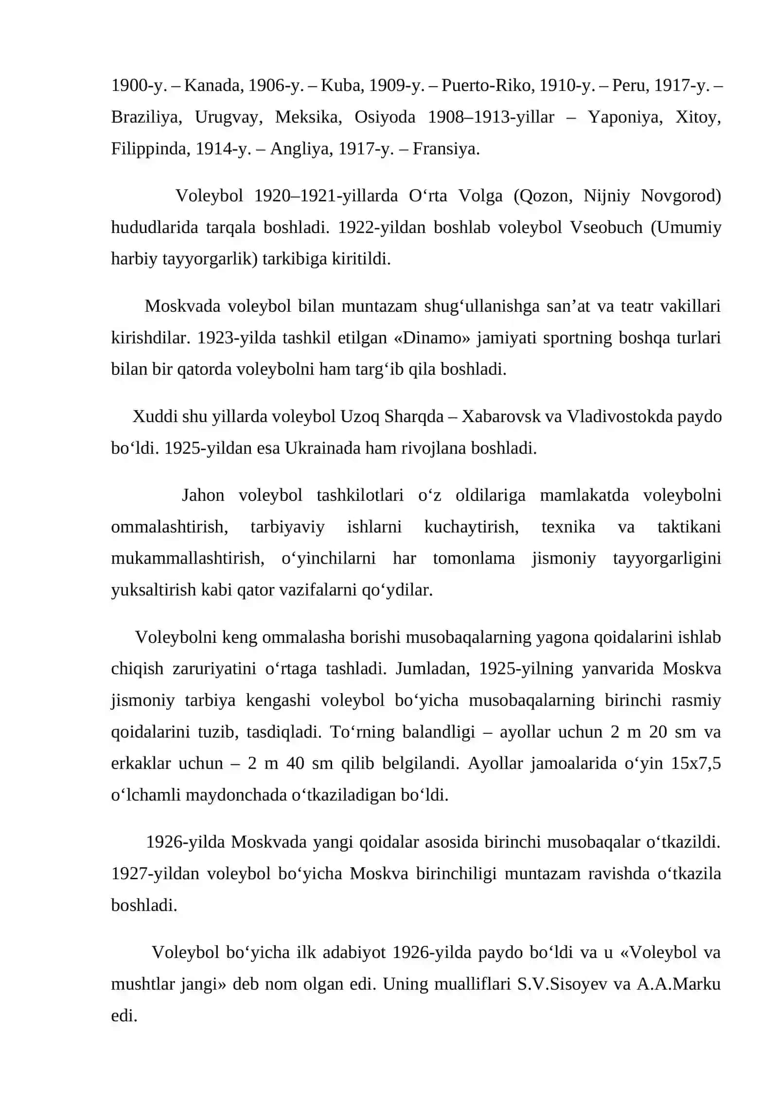 Voleybol o‘yininning kelib chiqish va rivojlanish tarixi 3