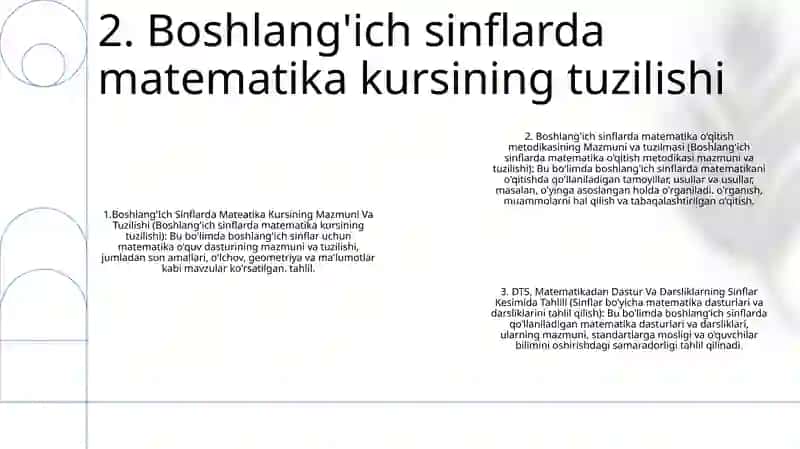 Boshlang'Ich Sinflarda Mateatika Kursining Mazmuni Va Tuzilishi 3