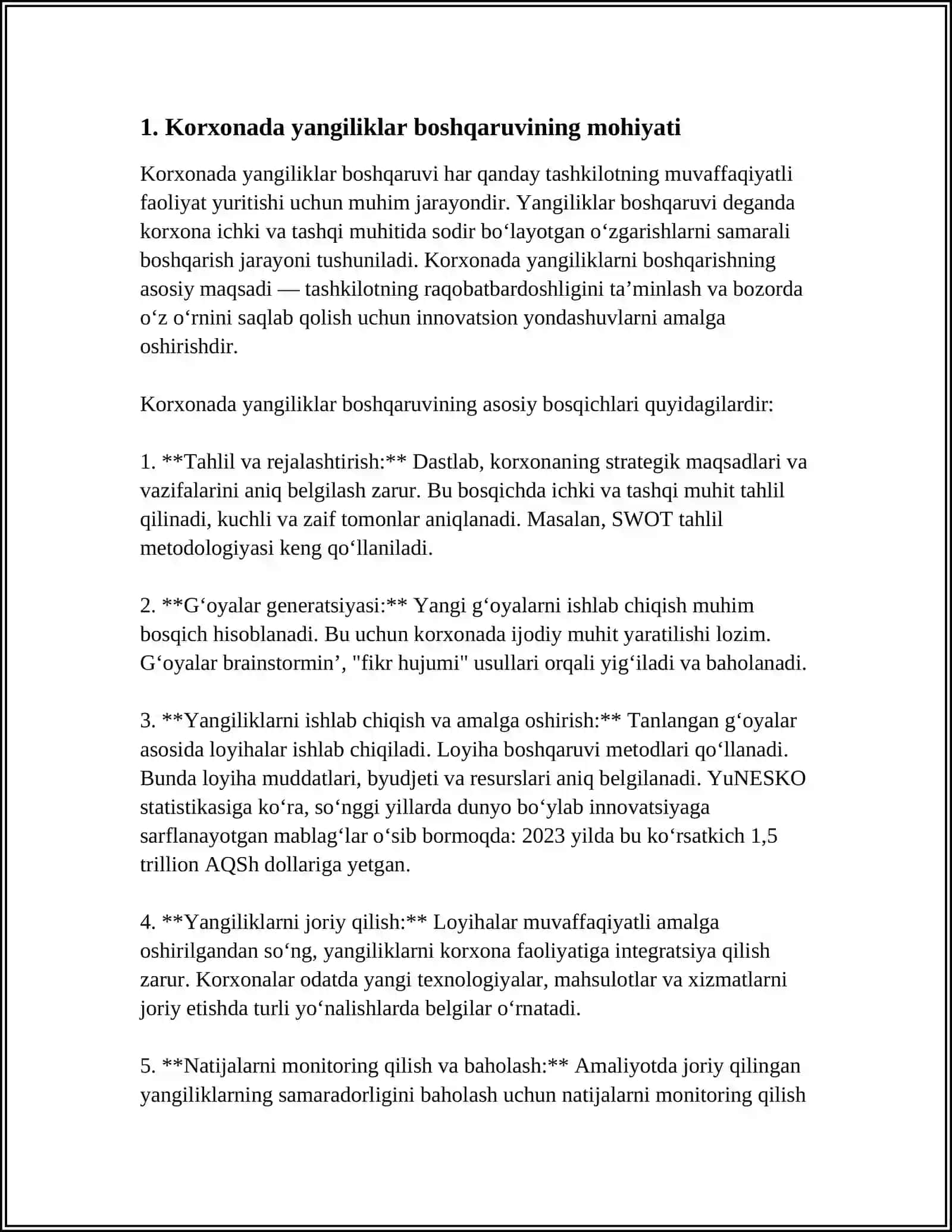 KORXONALARDA YANGILIK ISHLAB CHIQARISHNING TASHKILIY ASOSLARI 3