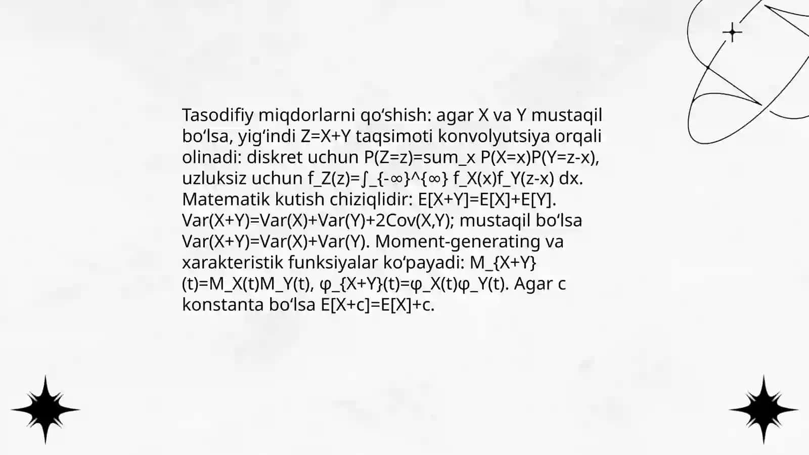 Tasodifiy miqdorlar ustida amallar 3