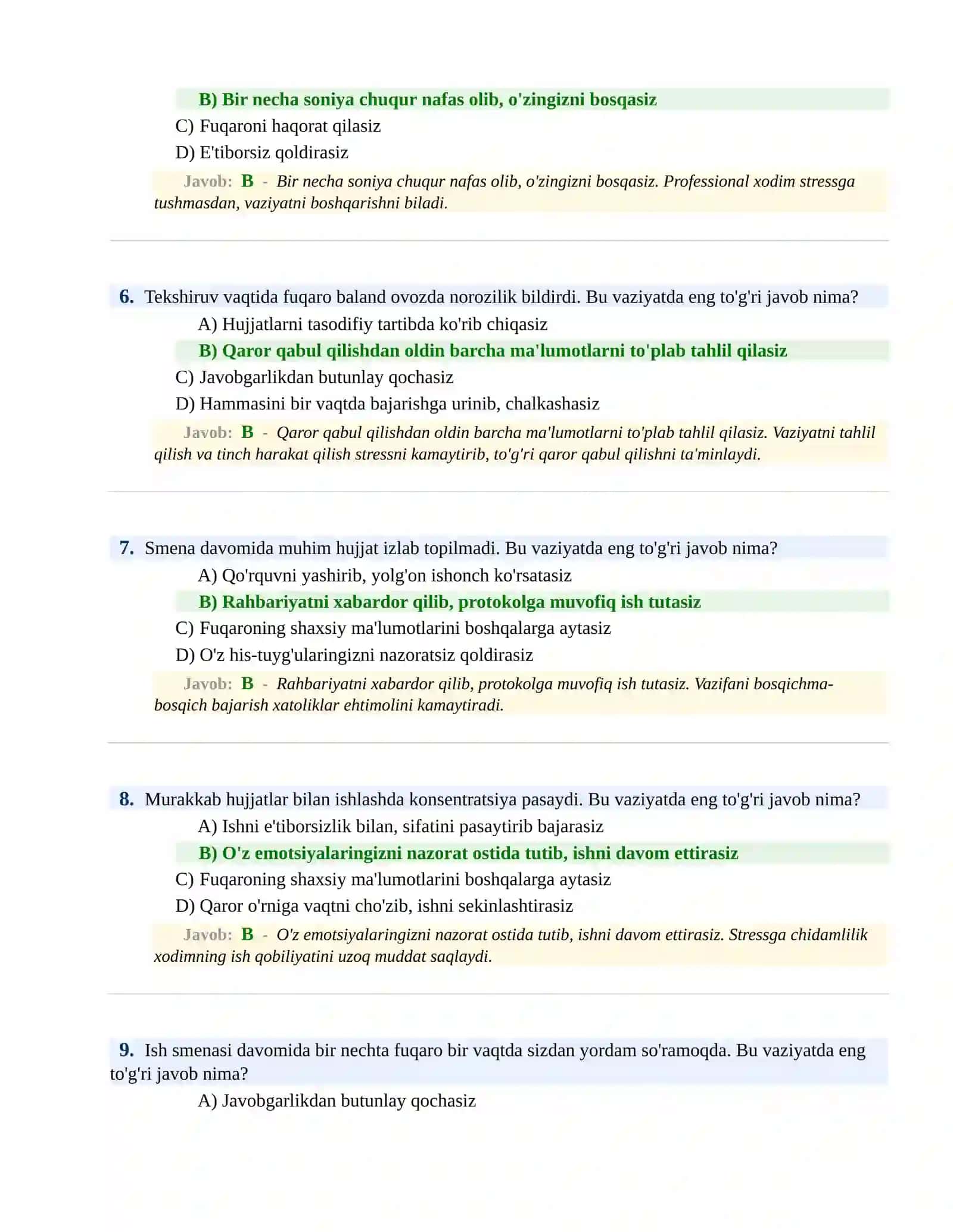 PSIXOLOGIK SINOV Testlari 3