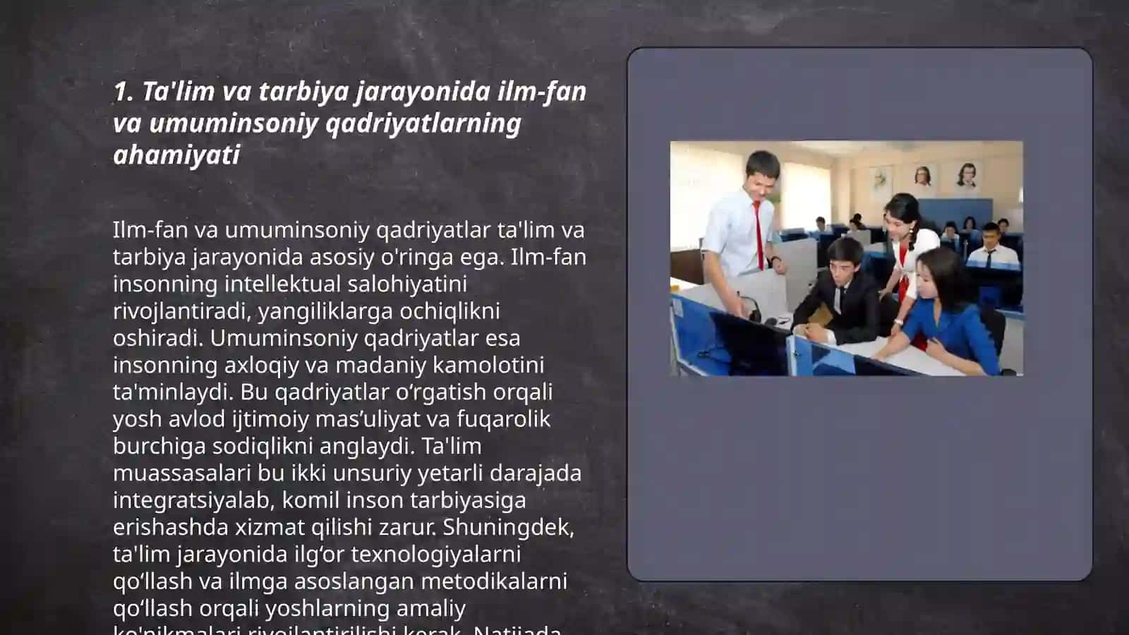 Ta'lim tarbiya jarayonida ilmiy va umuminsoniy dunyoqarashlarni shakllantirish, Pedagogik kasbiy kompetentlik va krativlik 3