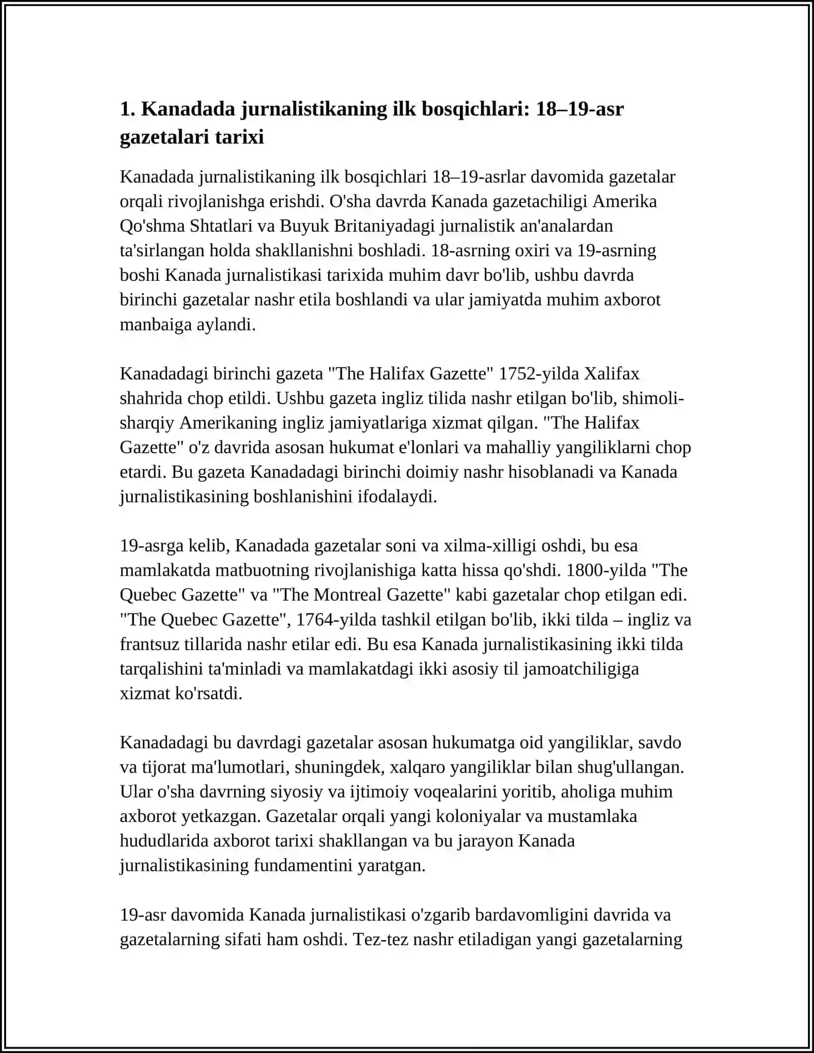 KANADA DAVLATIDA JURNALISTIKA RIVOJI TARIXI 3