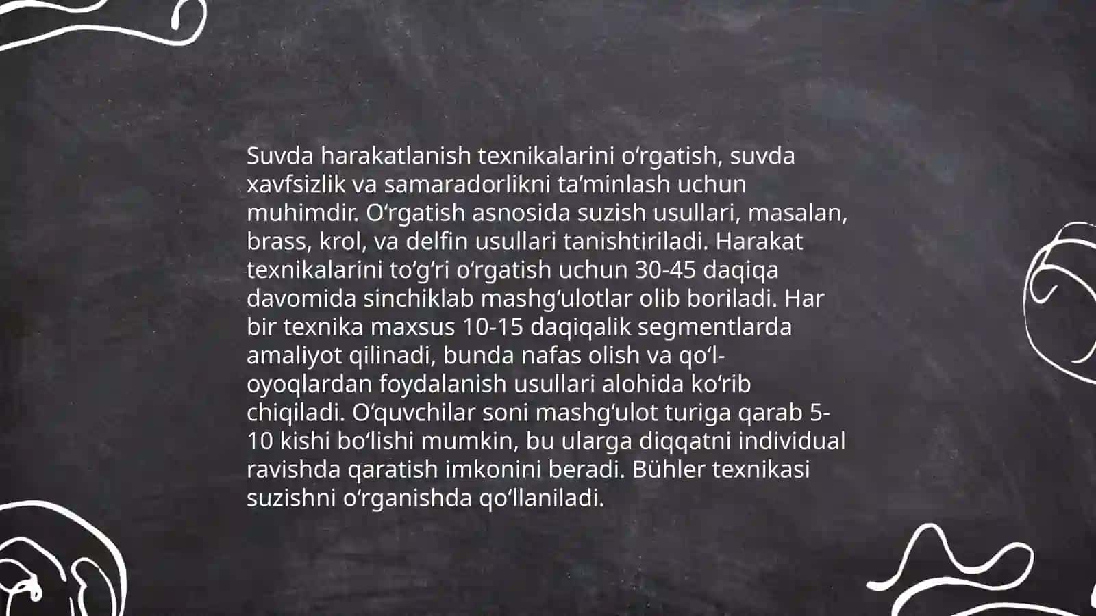 Suvda harakatlanish texnikalari 3