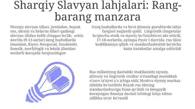 Sharqiy Slavyan lahjalari: Rang-barang manzara 3