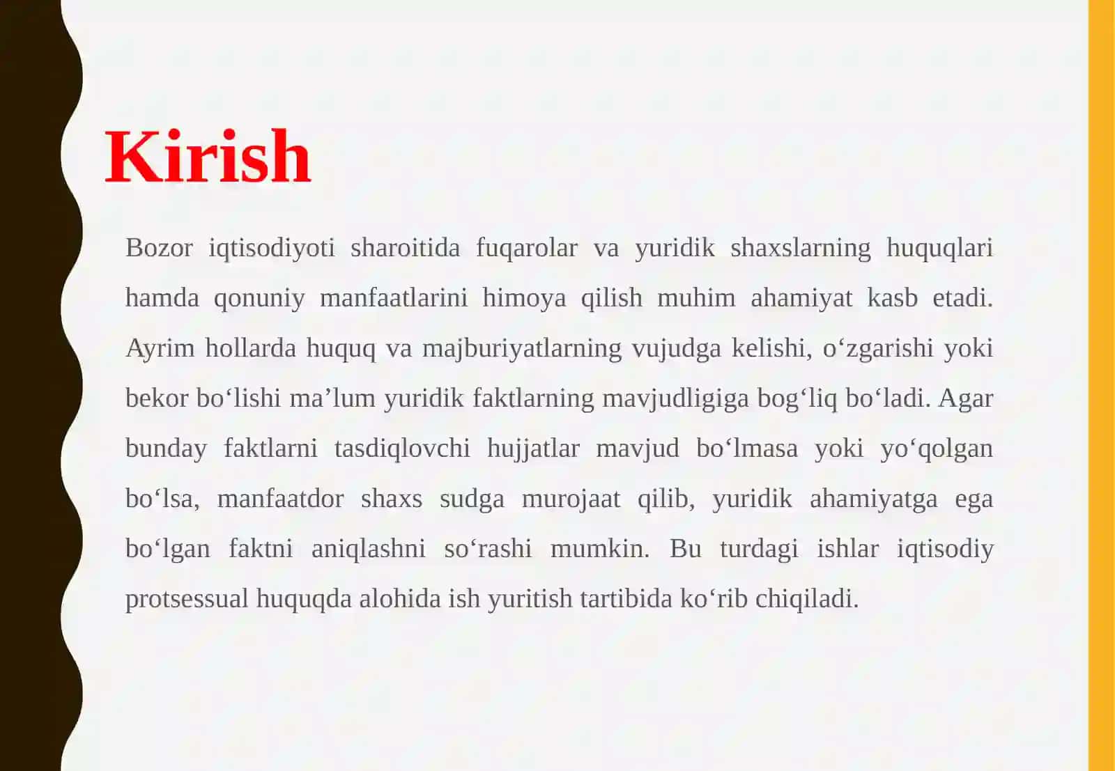 Yuridik ahamiyatga ega bo‘lgan faktlarni aniqlash to‘g‘risidagi ishlar 3