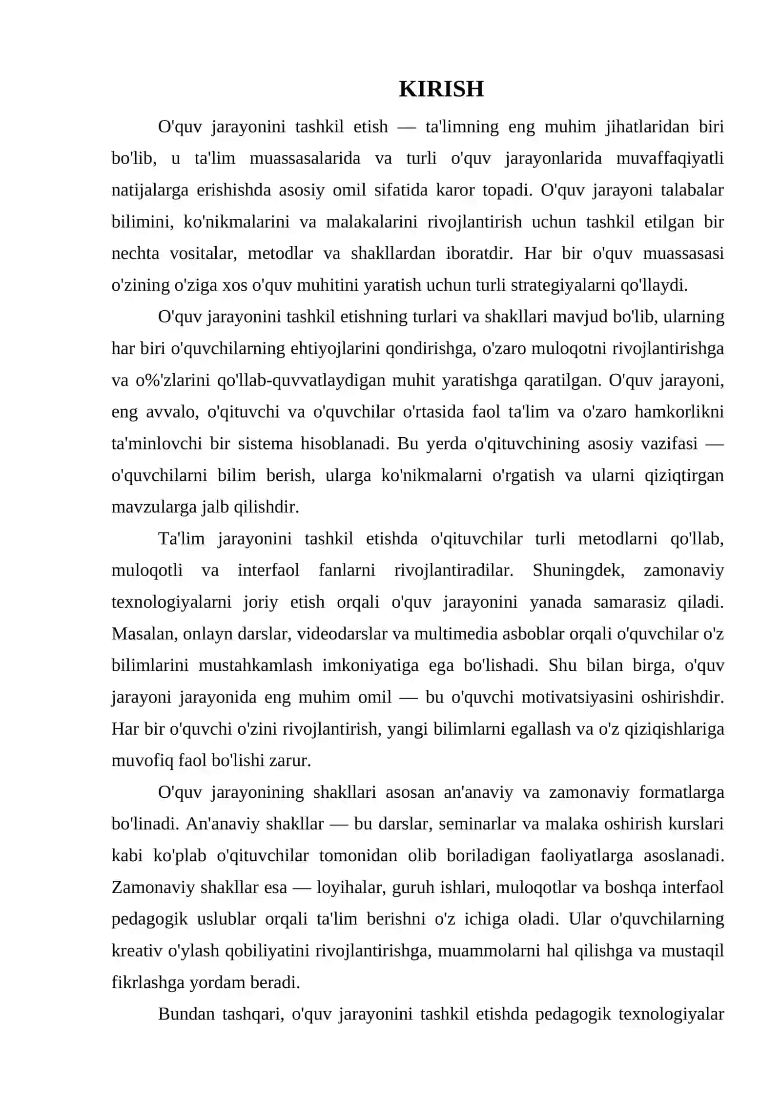O’QUV JARAYONINI TASHKIL ETISHNING TURLARI VA SHAKLLARI 3