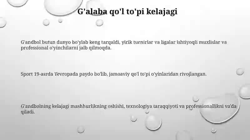 Gandbol o'yinining paydo bo'lishi va rivojlanishi 3