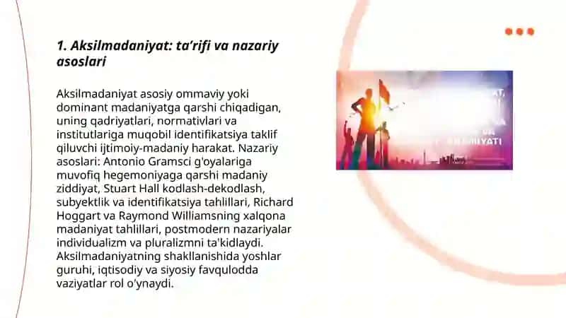 Ommaviy madaniyating turlari 3
