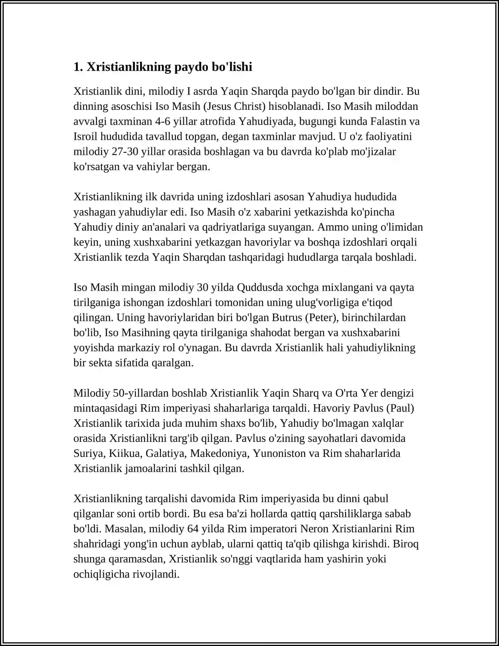 XIRISTIANLIK DINI TARIXI 3