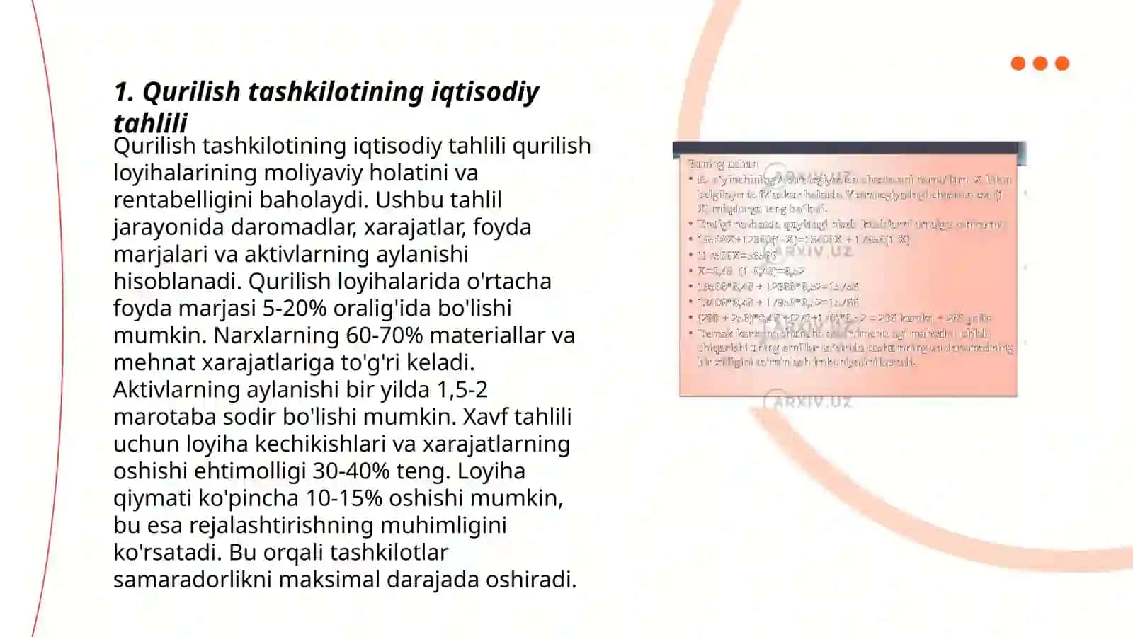 Qurilish tashkiloti faoloyatini tahlil qilish 3